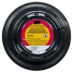 3M GVP-443 organic vapor and acid gas high-efficiency cartridge for respiratory protection, shown with filter media and connection.