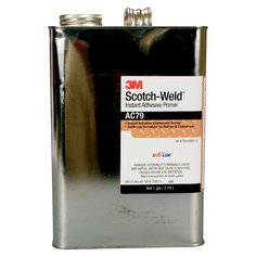 3M Scotch-Weld AC79-1GAL instant adhesive primer in clear, 1-gallon can, used for surface preparation in bonding applications.