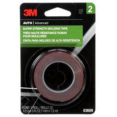 3M Super Strength Molding Tape 03609, 1/2 inch by 5 feet, artist and craft tape for strong adhesion and precise molding applications.