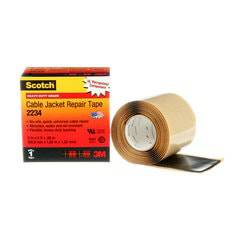 3M Scotch 2234-2X6 cable jacket repair tape in black, 2-inch by 6-foot, with 60 mil thickness for durable insulation.
