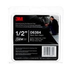 3M Automotive Acrylic Plus attachment tape in black, 1/2 inch x 5 yards, 45 mil thickness, designed for secure automotive mounting.
