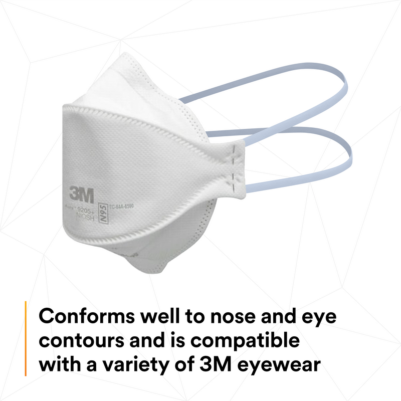 3M Aura™ 9205+ N95 Flat-Fold Particulate Respirator – Made in Canada, Individually Packaged (Case of 440 | Box of 20) – MFG 7100246592 - eGrimesDirect