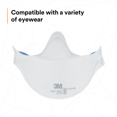 3M Aura™ 9205+ N95 Flat-Fold Particulate Respirator – Made in Canada, Individually Packaged (Case of 440 | Box of 20) – MFG 7100246592 - eGrimesDirect