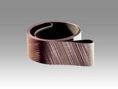 3M Trizact AB69080 sanding belts, backstand type, 2x132 inches, gray aluminum oxide cloth material for surface finishing.