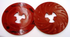 3M AB80514 - Disc Pad Face Plate Ribbed 80514 7 in Exta Hard Red 7000028419 - eGrimesDirect