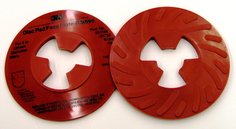 3M AB81732 - Disc Pad Face Plate Ribbed 81732 5 in Exta Hard Red 7000120517 - eGrimesDirect