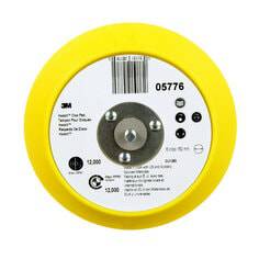 3M Hookit 5776 yellow backup pads, 6-inch size, no holes, designed for sanding and polishing applications.