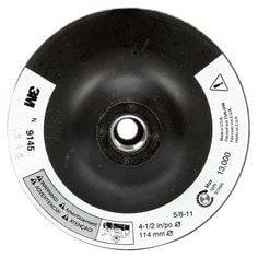 3M Scotch-Brite AB14111 Backup Pads 914 in black, 4.5-inch diameter, for polishing and sanding applications.