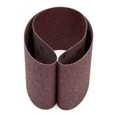 3M AB66629 6x48 inch sanding belt with 40 grit aluminum oxide abrasive and heavy cotton backing for bench top grinding.