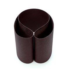 3M AB66635 6x48 inch sanding belt with 100 grit aluminum oxide abrasive and heavy cotton backing for bench top sanding.
