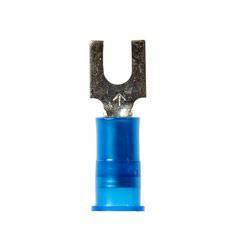 3M Scotchlok MNG14-6FBX nylon insulated block fork terminal with insulation grip, fits stud size 6, for 16-14 AWG wires.
