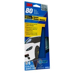 3M 31576-6 - Blue Sandpaper 80 Grit - 3.66 Inch x 9 Inch 7100234915 - eGrimesDirect