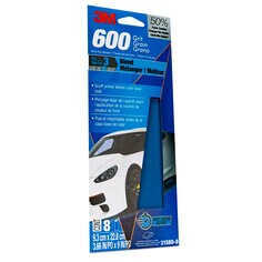 3M 31580-8 - Blue Sandpaper 600 Grit - 3.66 Inch x 9 Inch 7100227046 - eGrimesDirect