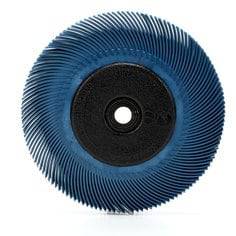 3M Scotch-Brite radial bristle brush RB-ZB with 6-inch diameter, 7/16-inch width, 1-inch height, 100 grit, and adapter for grinding.