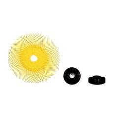 3M Scotch-Brite Radial Bristle Disc RB-ZB, 3 inch x 3/8 inch, 80 grit, for surface cleaning and finishing.