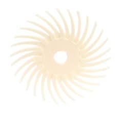 3M Scotch-Brite SB30098 radial bristle disc with 3-inch diameter and 3/8-inch arbor for surface finishing and cleaning.