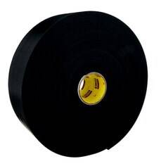 Black 3M Bumpon SJ5904-4-1/2X18-BK resilient rollstock, showing multiple black bumper pads on a roll for cushioning and protection.