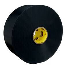 Black 3M Bumpon SJ6032 resilient rollstock, 4.5-inch by 72-yard roll, used for cushioning and vibration absorption.
