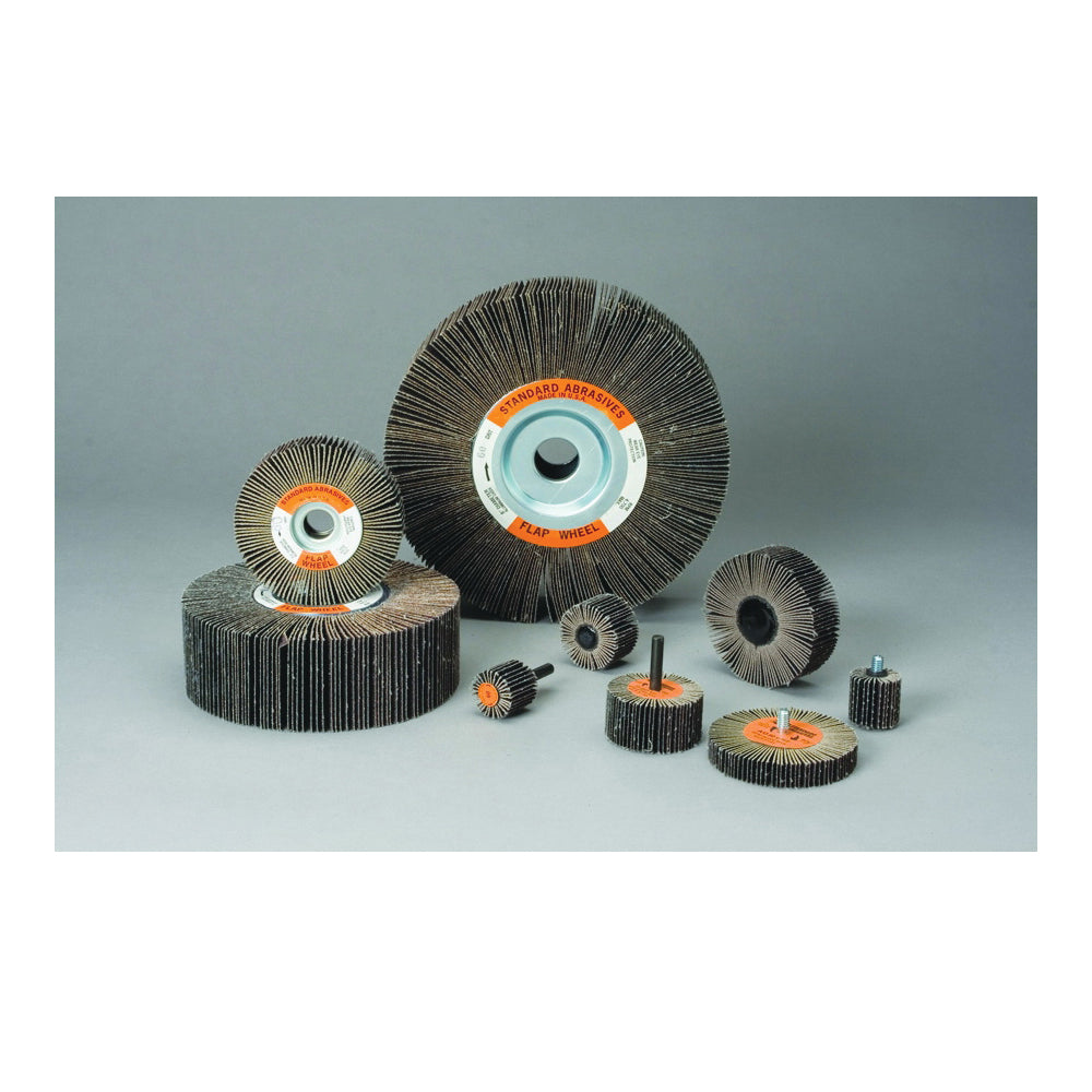 3M STA-661606 - 6 Inch x 2 Inch x 1 Inch 80 Grit Aluminum Oxide Centre Hole Mounted Flap Wheel 7000122216 - eGrimesDirect