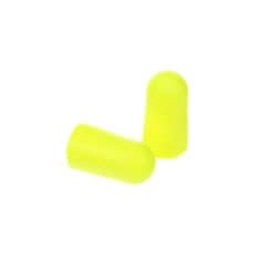 3M E-A-Rsoft Yellow Neon Large Uncorded Earplugs for hearing protection, shown in their packaging.