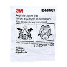 3M 504 Respirator Cleaning Wipes box showing white cleaning wipes for respirator maintenance and hygiene.