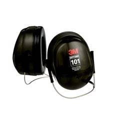 3M Peltor H7B Optime 101 behind-the-head communication earmuffs in black for hearing protection and noise reduction.
