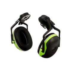 3M Peltor X4P5E - Hard Hat Attached Electrically insulated Earmuffs (Black/Chartreuse) 7100097429 - eGrimesDirect