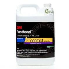 3M Fastbond FB-30NF-GREEN-GAL contact adhesive in green, 1-gallon container, suitable for bonding various materials.