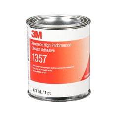 3M Scotch-Weld 1357-1PT-GRY neoprene contact adhesive in green, 1 pint bottle for high-performance bonding applications.