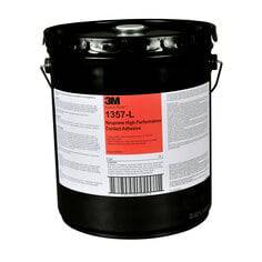 3M Scotch-Weld 1357L high-performance neoprene contact adhesive in green, 5-gallon container, for industrial bonding applications.