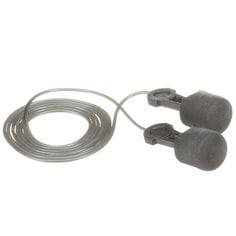 3M E-A-Rsoft P1401 corded grey earplugs shown, designed for hearing protection with a soft, comfortable fit.
