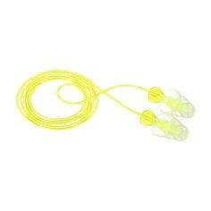 3M P3000 tri-flange corded earplugs in yellow, designed for noise reduction and comfortable fit.
