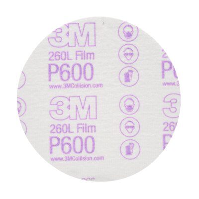 3M 955 - HOOKIT FINISHING FILM DISC 260L 00P600 5 IN (12.7 CM) 100 PER BOX 3M 7000120388 7000120388 - eGrimesDirect