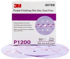 3M 30768 - 3M 6INx1200-grit Hookit Purple Finishing Aluminum Oxide Film Abrasive Disc 260L 3M 7100122777 7100122777 - eGrimesDirect