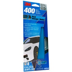 3M 31579-8 - Blue Sandpaper 400 Grit - 3.66 Inch x 9 Inch 7100227392 - eGrimesDirect
