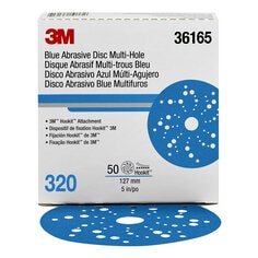 3M 36165 - 3M Hookit Blue Abrasive Disc 321U 320+ Multi-hole 5 in (127 mm) 50 Discs/Carton 4 Cartons/Case 3M 7100215945 7100215945 - eGrimesDirect