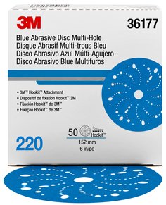 3M 36177 - 3M Hookit Blue Abrasive Disc 321U 220 6 in (152.4 mm) 3M 7100091095 7100091095 - eGrimesDirect