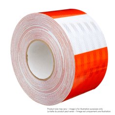 3M 382VHIP-48X50 - High Intensity Prismatic Grade Barricade Sheeting, 382 VHIP, White/Orange, 48 Inch x 50yds 7000136638 - eGrimesDirect