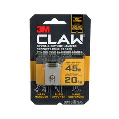 3M 3PH45M-3EF - 3M CLAW Drywall Picture Hanger with Temporary Spot Marker Holds 45 lbs 3 Hangers 3 Markers/Pack 3M 7100227271 7100227271 - eGrimesDirect