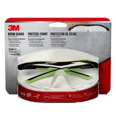 3M 47100H1-DC - 3M Brow Guard Safety Eyewear Black &amp; Green Frame Clear Lens 4/Case 3M 7100153545 7100153545 - eGrimesDirect