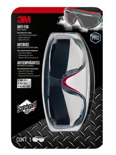 3M 47212H1-VDC-PS - 3M Anti-Fog Safety Goggle 47212H1-VDC Grey & Red Frame Clear Lens with Scotchgard Anti-fog Coating 5/Case 3M 7100199315 7100199315 - eGrimesDirect