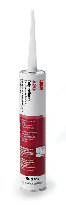 3M polyurethane construction sealant 525 gray in a 10.5 fl oz cartridge, suitable for building and sealing applications.