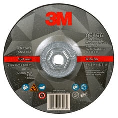 3M 6466 - 3M Cut &amp; Grind Wheel 0Quick Change Type 27 6 in x 1/8 in x 5/8IN-11 10/Inner 20/Case 3M 7100245021 7100245021 - eGrimesDirect