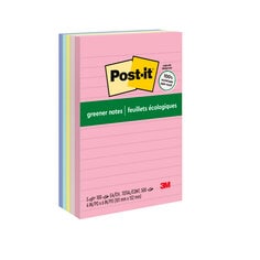 3M 660-RP-A - Post-it Greener Notes Sweet Sprinkles Collection Lined 4 in x 6 in 100 Sheets/Pad 5 Pads/Pack 3M 7100243775 7100243775 - eGrimesDirect