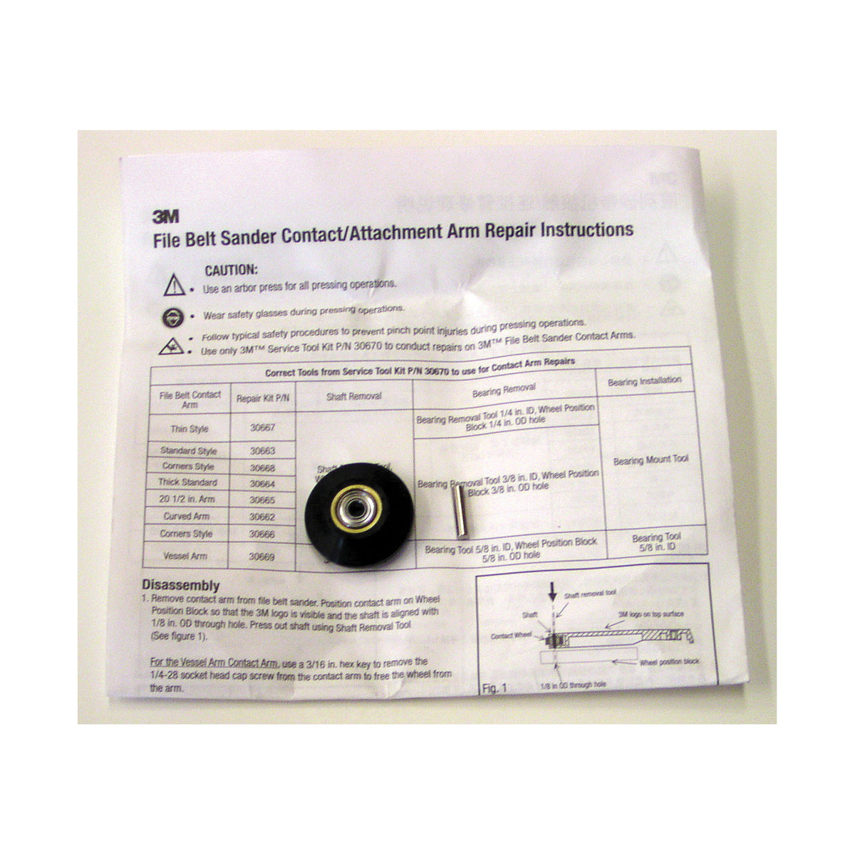 3M AB30666 - 3M Repair Kit, 30666, for File Belt Arm, 28372 3M AB30666 7100089735 - eGrimesDirect