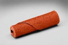 3M AM27589 Cartridge Roll 747D with 80 grit ceramic alumina, 3/8 inch by 1-1/2 inch, shown in close-up image.