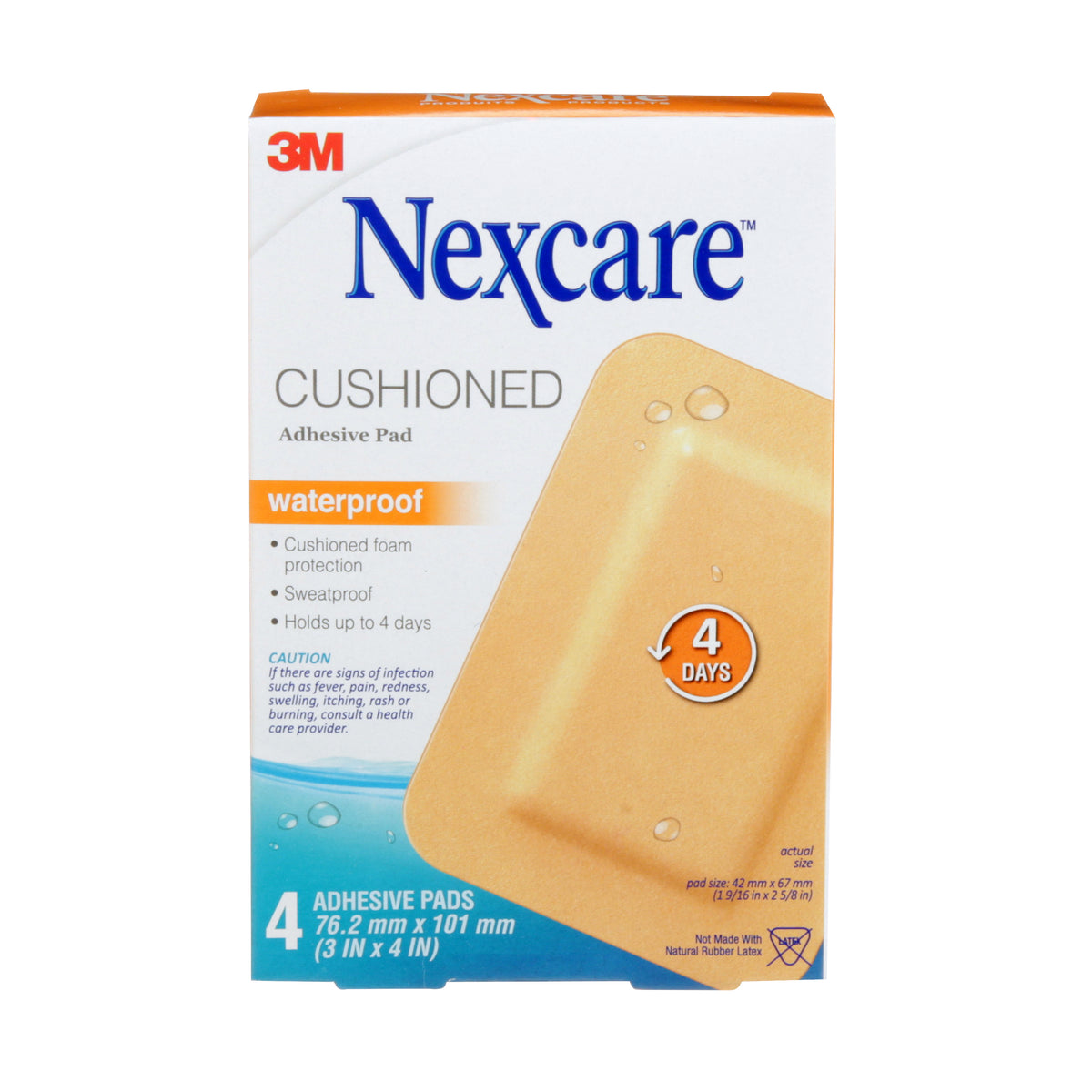 Nexcare AWP-34-CA carton containing 4 pads