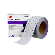 3M Cubitron II 34449 - Hookit Clean Sanding Sheet Roll 320+ Grade (70 mm x 12 m) 7100141495 - eGrimesDirect