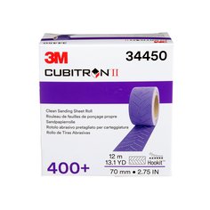 3M Cubitron II 34450 - Hookit Clean Sanding Sheet Rolls 737U 400+ (70mm x 12m) 7100141523 - eGrimesDirect