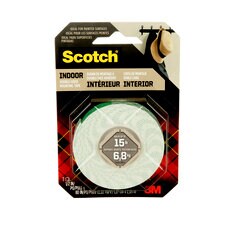 3M Scotch 7100246477 - Scotch Indoor Double-Sided Mounting Tape 110S-ESF 1/2 in x 80 in (1.27 cm x 2.03 m) 3M 7100246477 7100246477 - eGrimesDirect